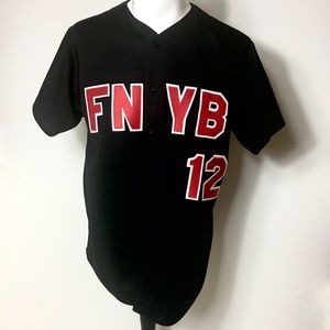 Majestic FNYB Black Button Down Jersey Large Men’s